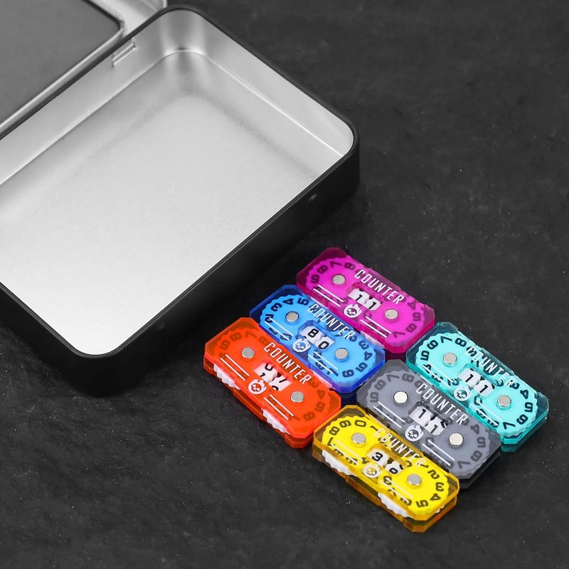 FIGURESLAB Store 6Pcs MTG Life Counter Twin Digits with Metal Box, Tracker Life Counter for Board Games, Compatible with Magic Card Games Accessories RPG D&D CCG TCG Tabletop Board Games - Image 5